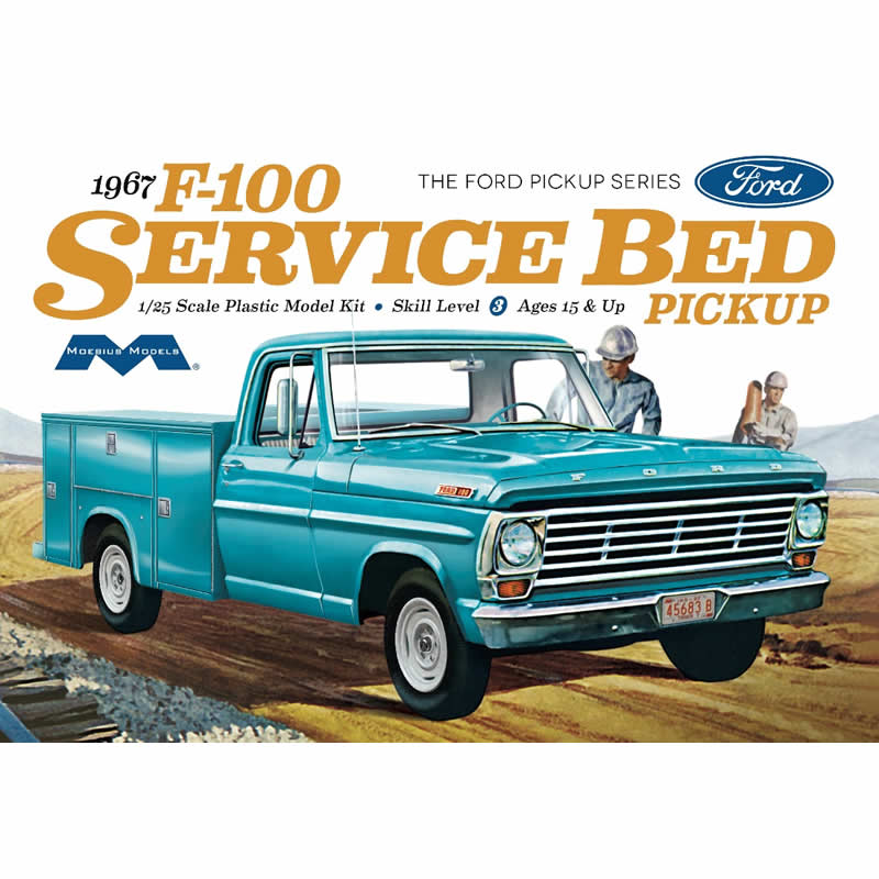 MOE1239 Ford F100 Service Bed Pickup 1/25 Scale Plastic Model Kit Moebius (ONLINE ORDER ONLY)