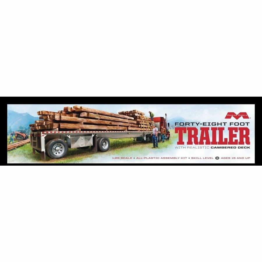 MOE1304 48 Foot Flatbed Trailer 1/25 Plastic Model Kit Moebius (ONLINE ORDER ONLY)