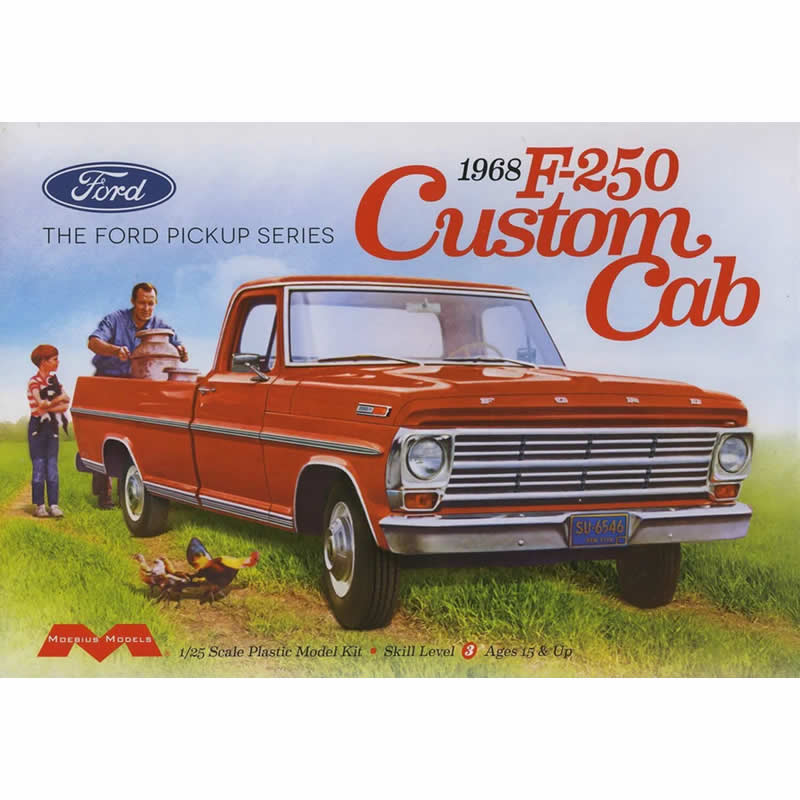 MOE2564 1968 Ford F250 Custom Cab Pickup 1/25 Scale Plastic Model Kit (ONLINE ORDER ONLY)