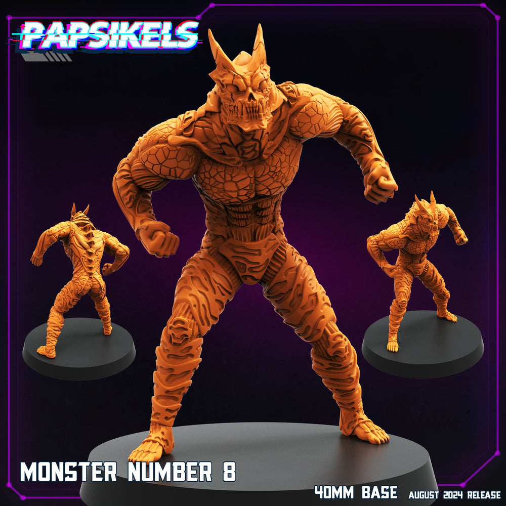 3D Printed Papsikels August 2024 Cyberpunk Monster Number 8 28mm 32mm (Online Only)