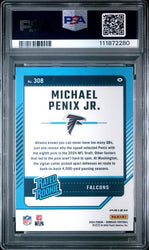 Graded 2024 Panini Donruss Michael Penix Jr #308 Optic Preview Red Wave Rookie RC Football Card PSA 10 Gem Mint (ONLINE ORDER ONLY)
