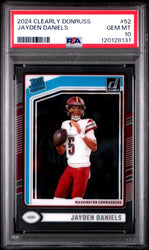 Graded 2024 Panini Clearly Donruss Jayden Daniels #52 Rookie RC Football Card PSA 10 Gem Mint (ONLINE ORDER ONLY)
