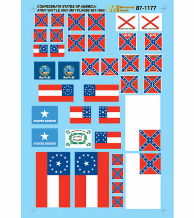 MSM60-1177 Battle Flag Stickers (1861-1865) N Scale Micro Scale Models (ONLINE ORDER ONLY)