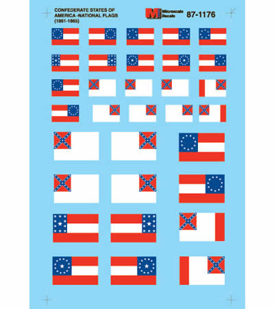 MSM87-1176 National Flag Stickers (1861-1865) HO Scale Micro Scale Models (ONLINE ORDER ONLY)