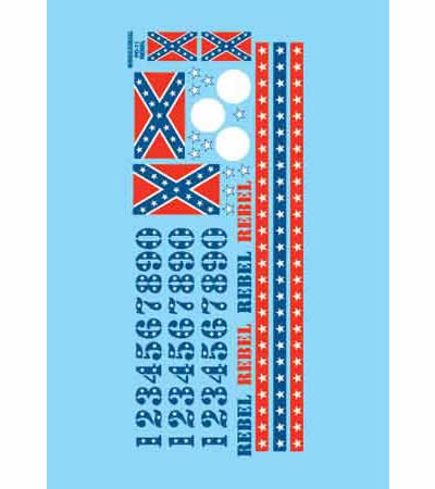 MSMPD11 Rebel Racer Confederate Stickers Micro Scale Models (ONLINE ORDER ONLY)