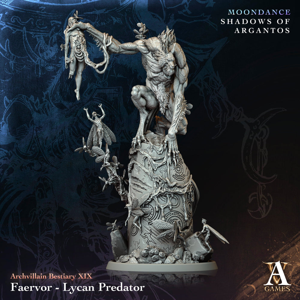 3D Printed Archvillain Games Faervor Lycan Predator Archvillain Bestiary Vol XLV 28 32mm D&D (Online Only)