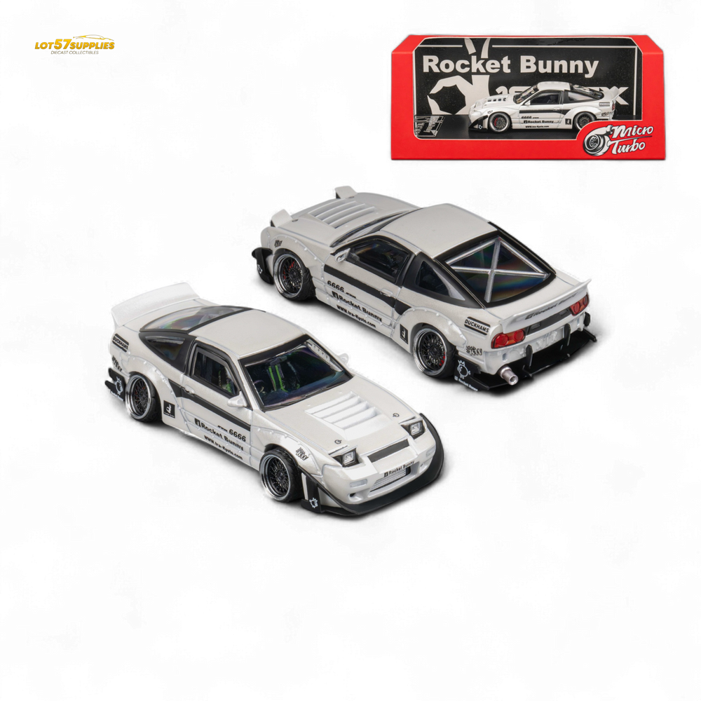 MicroTurbo Custom 180SX - Pandem Rocket Bunny White 1:64 (ONLINE ORDER ONLY)