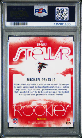 Graded 2024 Panini Rookies & Stars Michael Penix Jr #SRMPJ Stellar Rookies Red Plaid Rookie RC Football Card PSA 10 Gem Mint (ONLINE ORDER ONLY)
