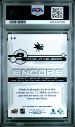 Graded 2024 Upper Deck Macklin Celebrini #E8 Encore Rookie RC Hockey Card PSA 10 Gem Mint (ONLINE ORDER ONLY)