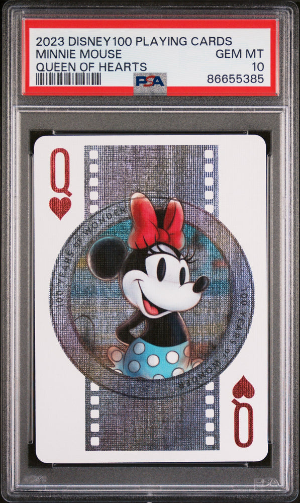 2023 DISNEY 100 PLAYING CARDS MINNIE MOUSE QUEEN OF HEARTS PSA 10 (Online Order Only)