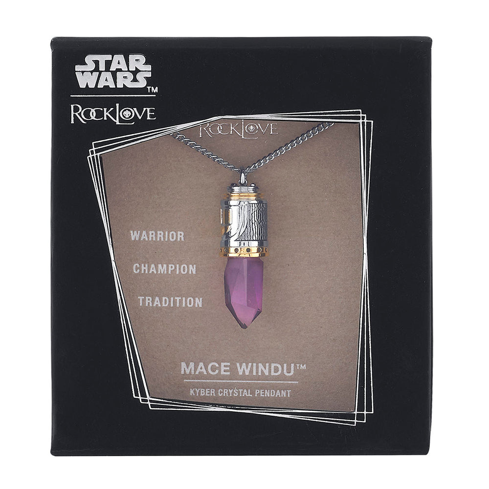 Star Wars X RockLove Mace Windu Kyber Crystal Necklace (ONLINE ORDER ONLY)