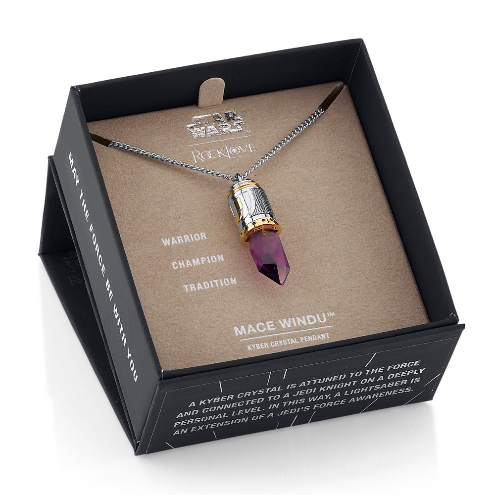 Star Wars X RockLove Mace Windu Kyber Crystal Necklace (ONLINE ORDER ONLY)