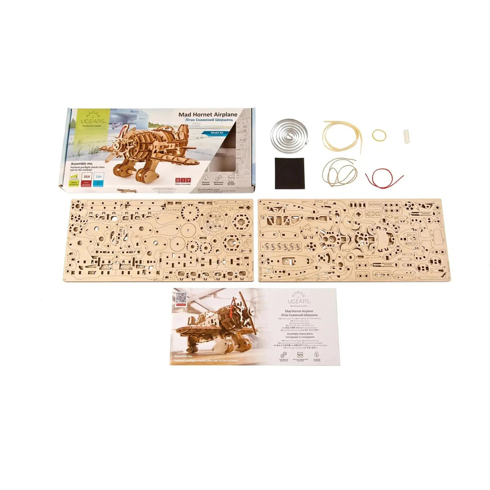 Mad Hornet Airplane 3D Wood Model Kit UGEARS (ONLINE ORDER ONLY)