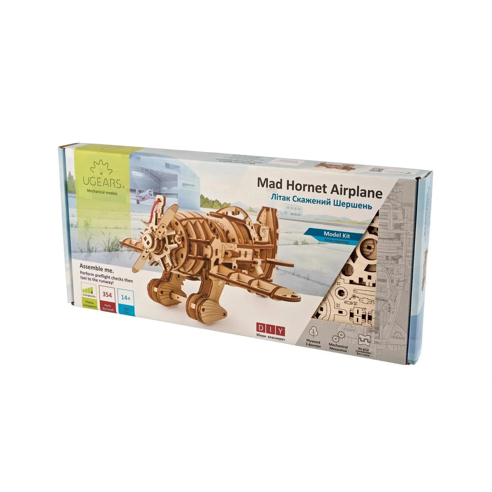 Mad Hornet Airplane 3D Wood Model Kit UGEARS (ONLINE ORDER ONLY)