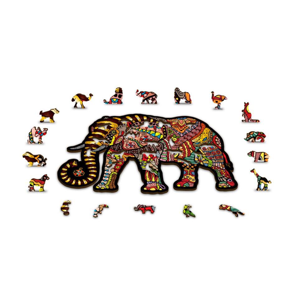 Magic Elephant 245 Piece Wood Jigsaw Puzzle Wooden City (ONLINE ORDER ONLY)
