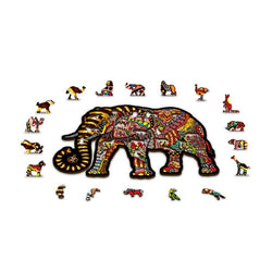 Magic Elephant 245 Piece Wood Jigsaw Puzzle Wooden City (ONLINE ORDER ONLY)
