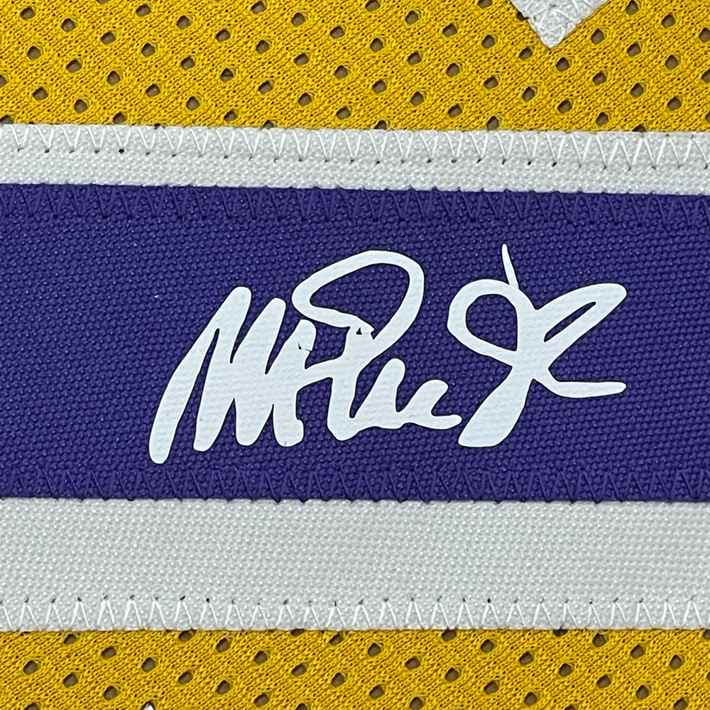 Framed Facsimile Autographed Earvin Magic Johnson 35x39 Los Angeles LA Yellow Reprint Laser Auto Basketball Jersey (ONLINE ORDER ONLY)