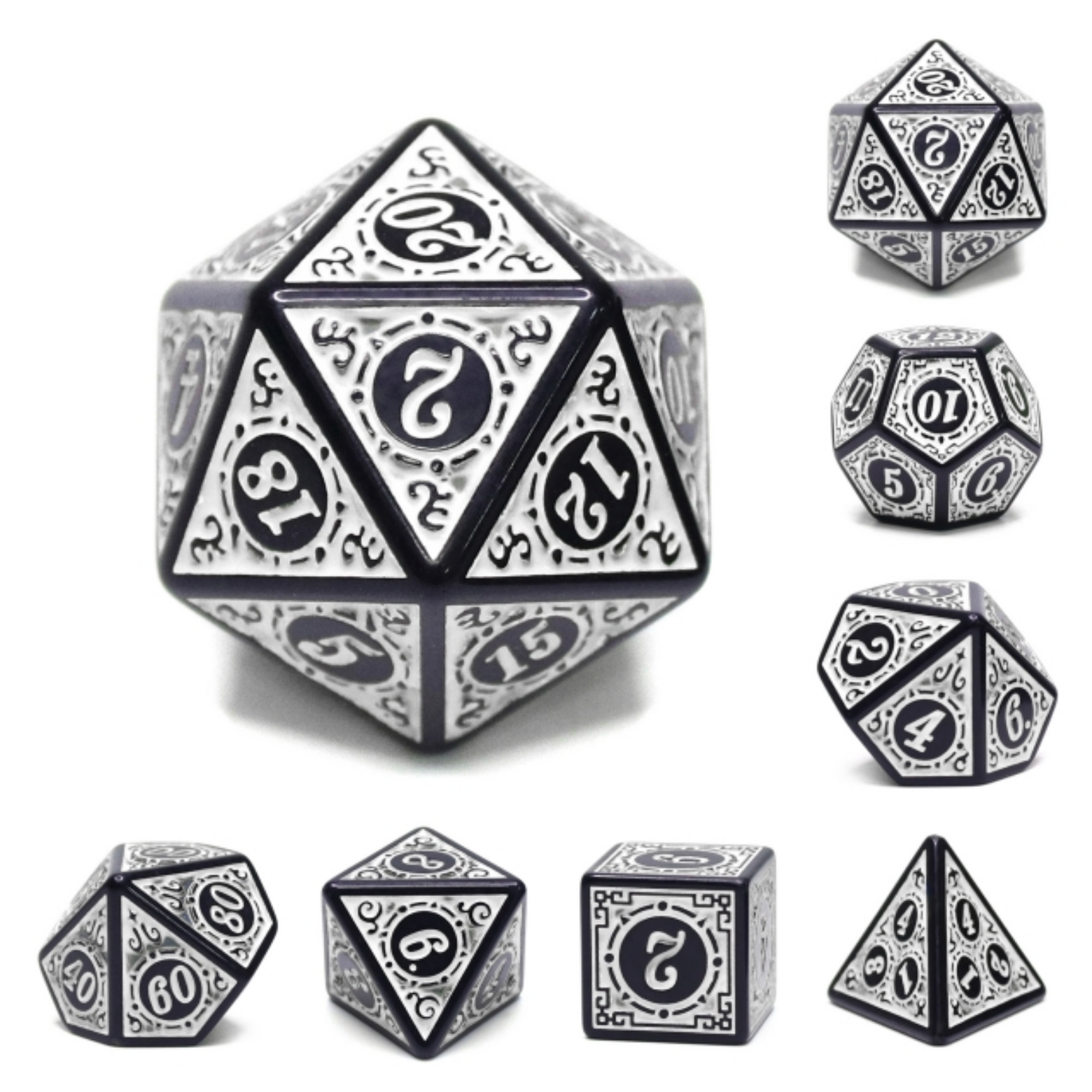 Magic Flame - White RPG Dice Set (ONLINE ORDER ONLY)
