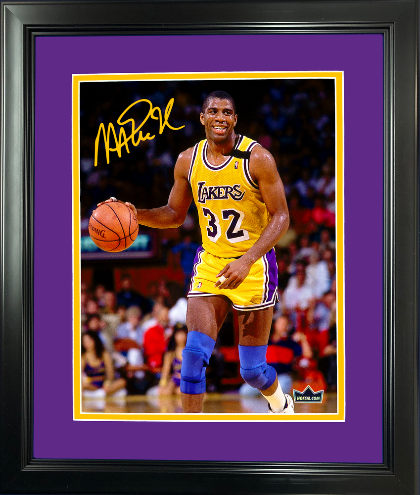 Framed Earvin Magic Johnson Facsimile Laser Engraved Signature Auto 11"x14" Basketball Photo HOFSM Holo (ONLINE ORDER ONLY)