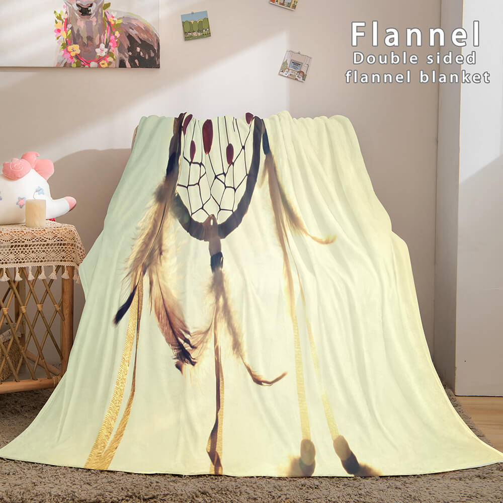 Magical Dream Catcher Flannel Fleece Reversible Sherpa Throw Blanket (Online Order Only)