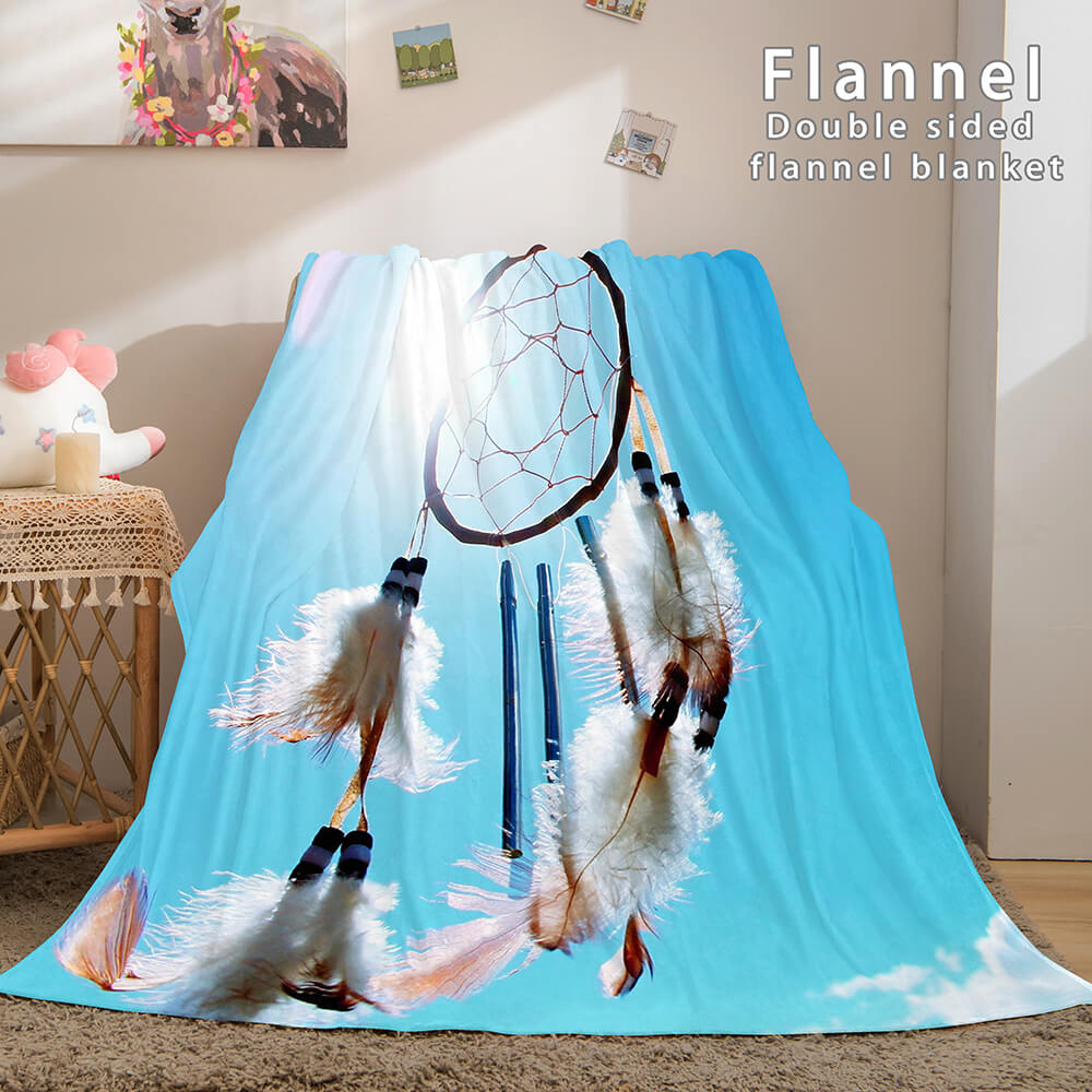 Magical Dream Catcher Flannel Fleece Reversible Sherpa Throw Blanket (Online Order Only)