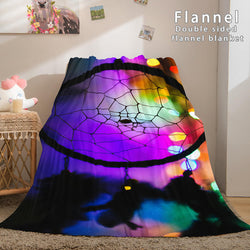 Magical Dream Catcher Flannel Fleece Reversible Sherpa Throw Blanket (Online Order Only)