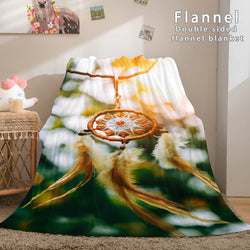 Magical Dream Catcher Flannel Fleece Reversible Sherpa Throw Blanket (Online Order Only)
