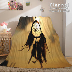 Magical Dream Catcher Flannel Fleece Reversible Sherpa Throw Blanket (Online Order Only)
