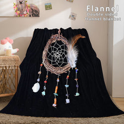 Magical Dream Catcher Flannel Fleece Reversible Sherpa Throw Blanket (Online Order Only)