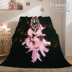 Magical Dream Catcher Flannel Fleece Reversible Sherpa Throw Blanket (Online Order Only)
