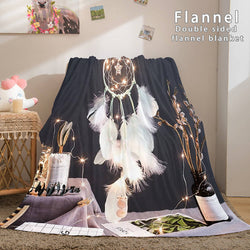 Magical Dream Catcher Flannel Fleece Reversible Sherpa Throw Blanket (Online Order Only)