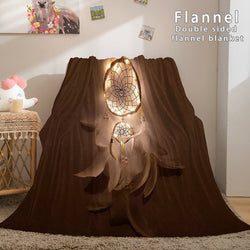 Magical Dream Catcher Flannel Fleece Reversible Sherpa Throw Blanket (Online Order Only)