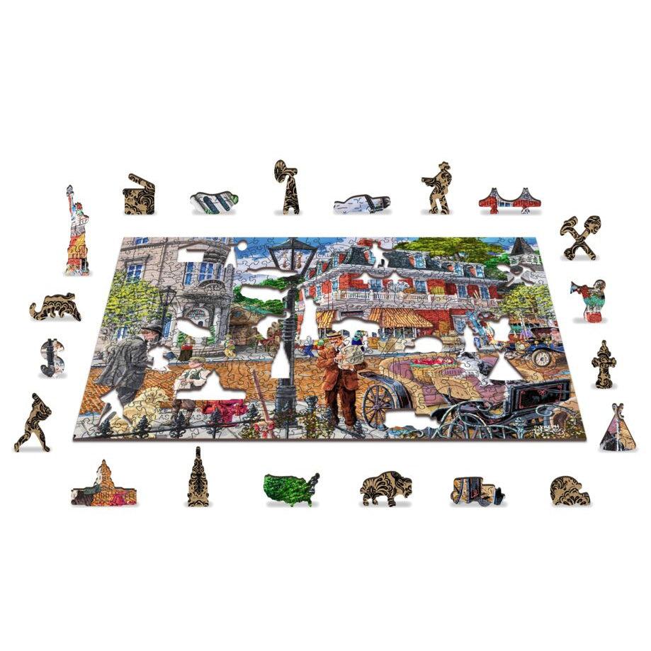 Main Street 400 Piece Wood Jigsaw Puzzle Wooden City (ONLINE ORDER ONLY)