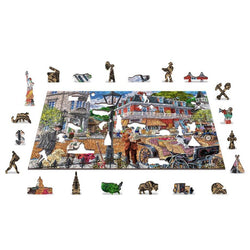Main Street 400 Piece Wood Jigsaw Puzzle Wooden City (ONLINE ORDER ONLY)