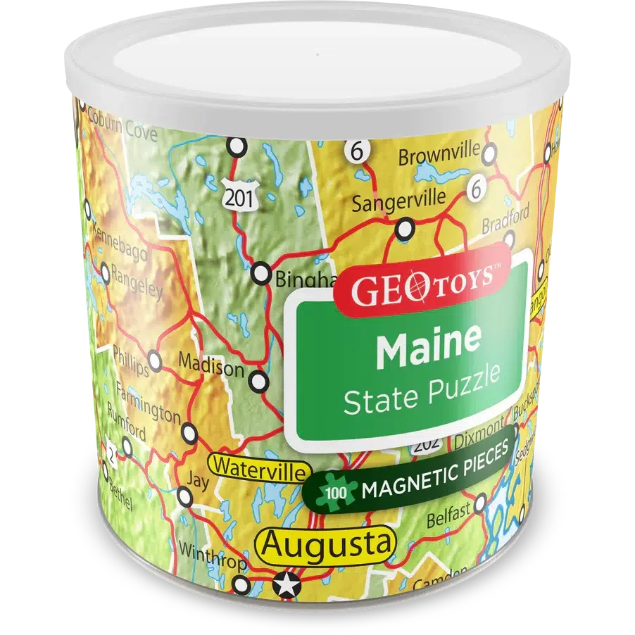 Maine State 100 Piece Magnetic Jigsaw Puzzle Geotoys (ONLINE ORDER ONLY)
