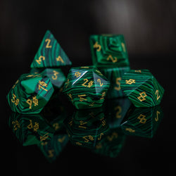 Pre-Order || Malachite Stone Dice Set
