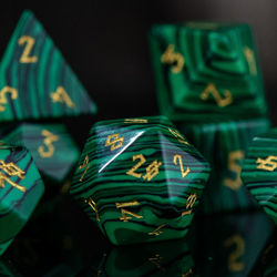 Pre-Order || Malachite Stone Dice Set