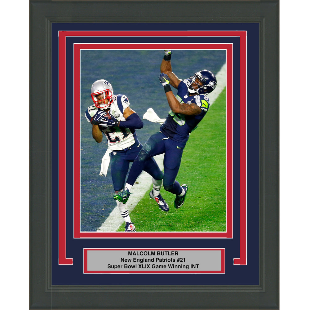 Framed Malcolm Butler New England Patriots Game Winning INT 8x10 Football Photo (ONLINE ORDER ONLY)