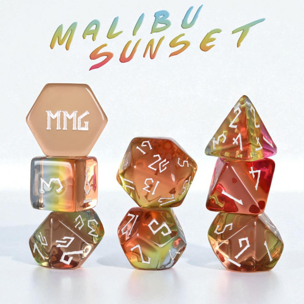 Malibu Sunset Resin Dice Set (ONLINE ORDER ONLY)