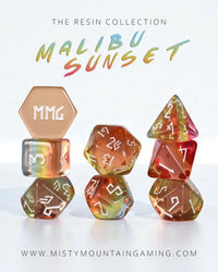 Malibu Sunset Resin Dice Set (ONLINE ORDER ONLY)