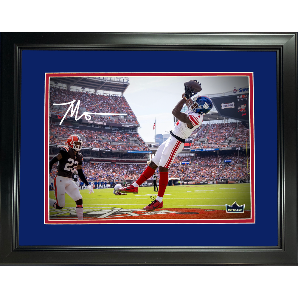 Framed Malik Nabers New York Giants Facsimile Laser Engraved Signature Auto 11"x14" Football Photo HOFSM Holo (ONLINE ORDER ONLY)