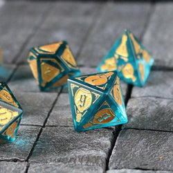 Mana Potion Blue Zircon Glass DND Dice Set (ONLINE ORDER ONLY)