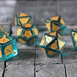 Mana Potion Blue Zircon Glass DND Dice Set (ONLINE ORDER ONLY)