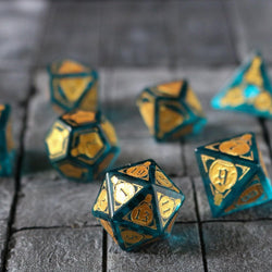 Mana Potion Blue Zircon Glass DND Dice Set (ONLINE ORDER ONLY)