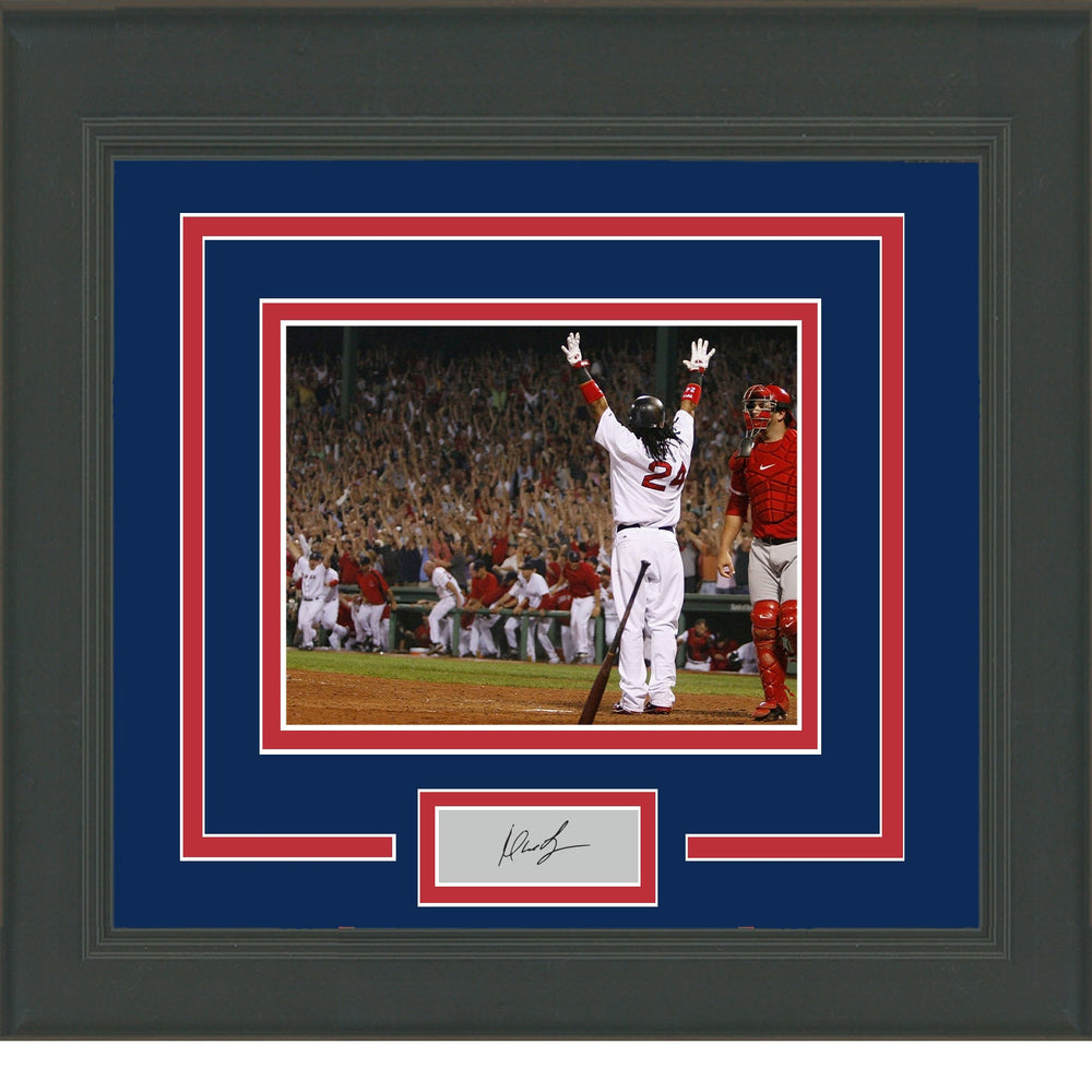 Framed Manny Ramirez Facsimile Laser Engraved Signature Auto Boston Red Sox 11x14 Baseball Photo (ONLINE ORDER ONLY)