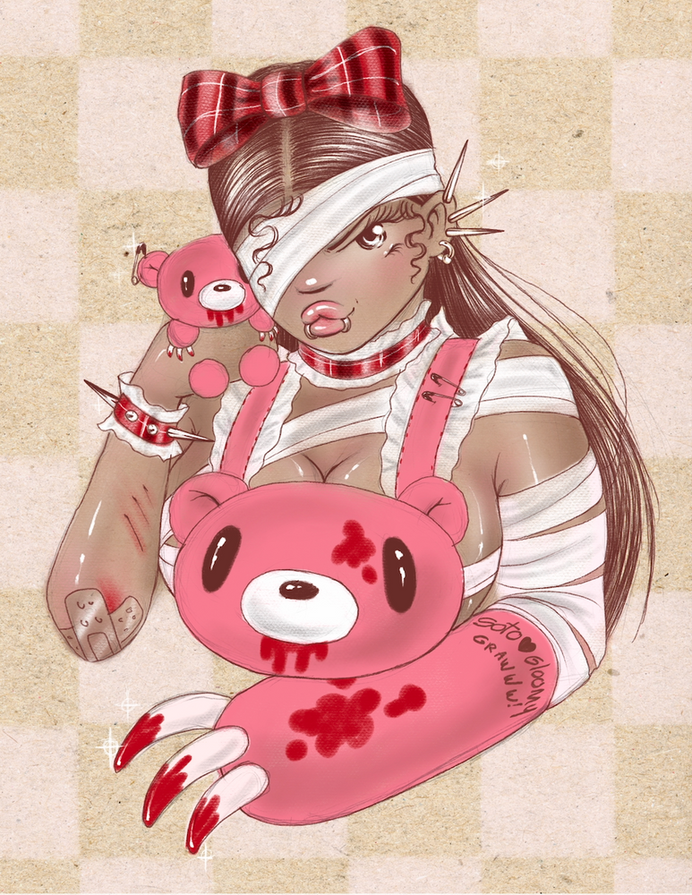 Manuela Soto Sosa - Plushie_x_Bandage - Art Print - Gloomy Bear Exhibition (ONLINE ORDER ONLY)