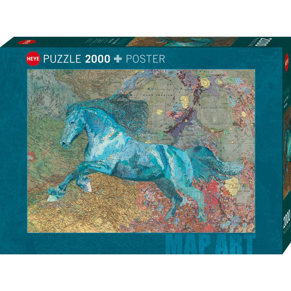 Map Horse Map Art 2000 Piece Jigsaw Puzzle Heye