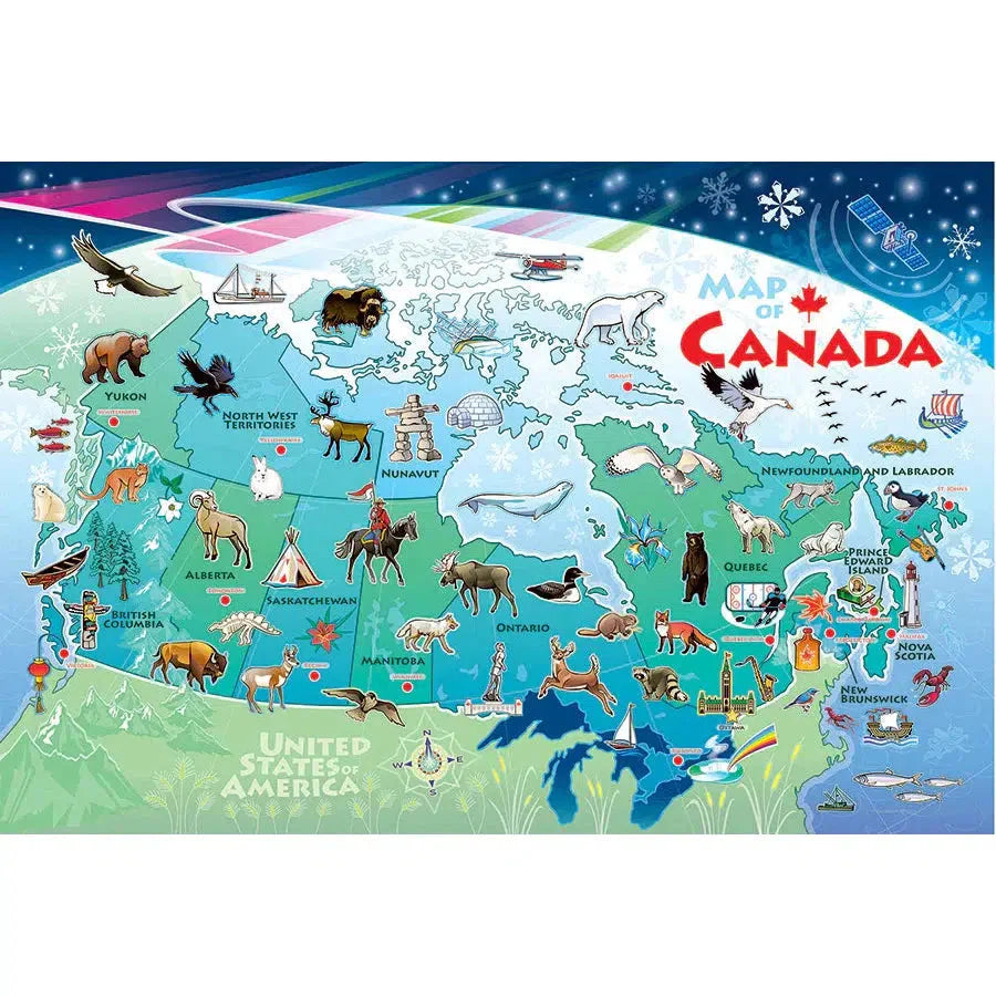 Map of Canada 48 Piece Floor Jigsaw Puzzle Cobble Hill (ONLINE ORDER ONLY)