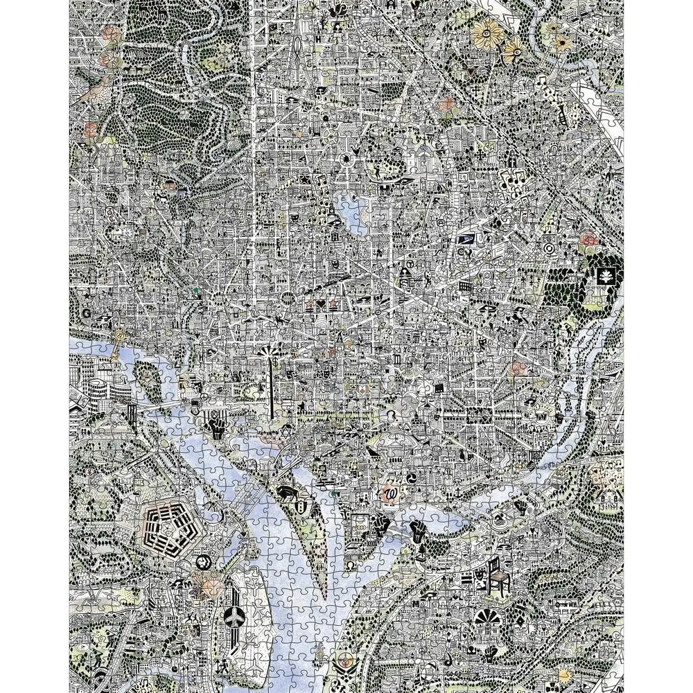 Map of DC & Declaration of Independence 1000 Piece Jigsaw Puzzle Pomegranate