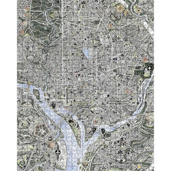 Map of DC & Declaration of Independence 1000 Piece Jigsaw Puzzle Pomegranate